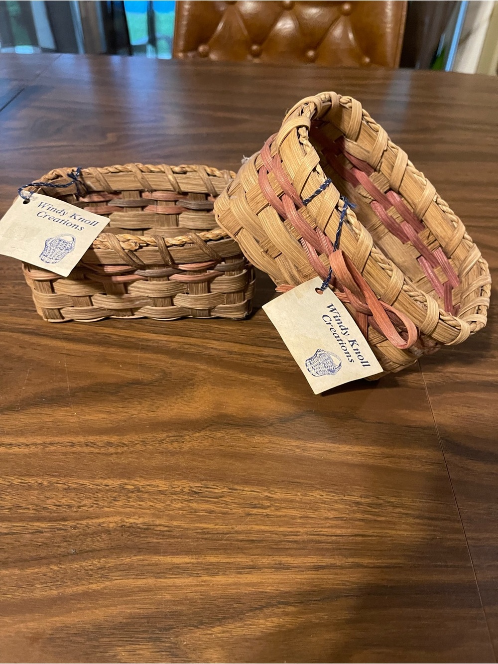 Handwoven Natural recipe card baskets